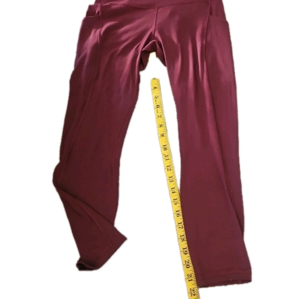 Lululemon Womens Burgundy Stretchy Align Yoga Activewear High-Rise Crop Legging